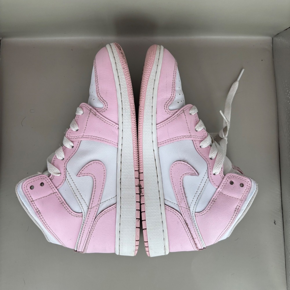 Nike Air Jordan 1 Mid Pink White Sneakers DQ8423-608 Youth 4.5Y Womens 6 - Picture 5 of 8